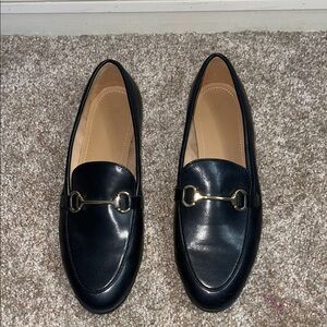 H&M Black Loafers with Gold Detail